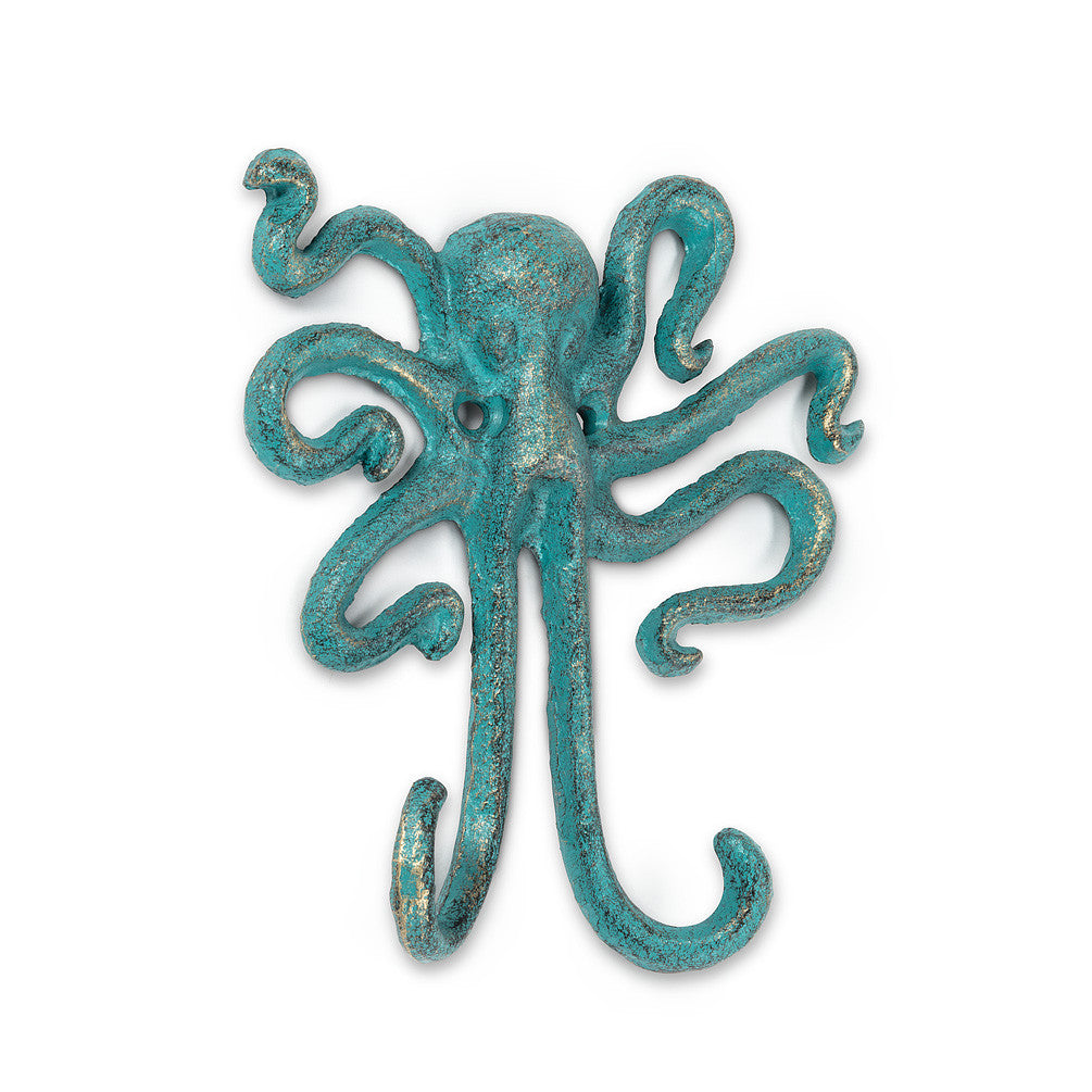 Octopus Wall Hook - Verdigris - Putti Fine Furnishings Canada
