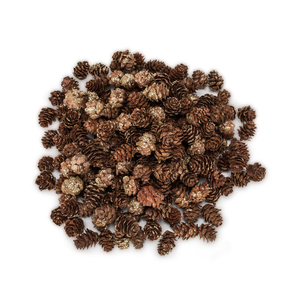 Small Pinecones with Gold Glitter -  Christmas - AC-Abbot Collection - Putti Fine Furnishings Toronto Canada - 1