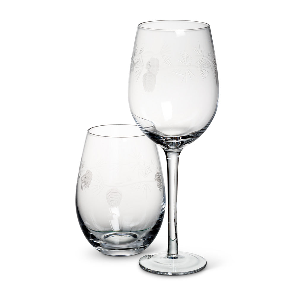  Cut Pinecone Stemless Goblets, AC-Abbott Collection, Putti Fine Furnishings