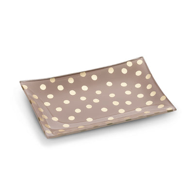 Small Rectangle Pink Plate with Dots