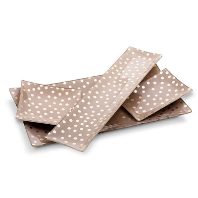 Small Rectangle Pink Plate with Dots