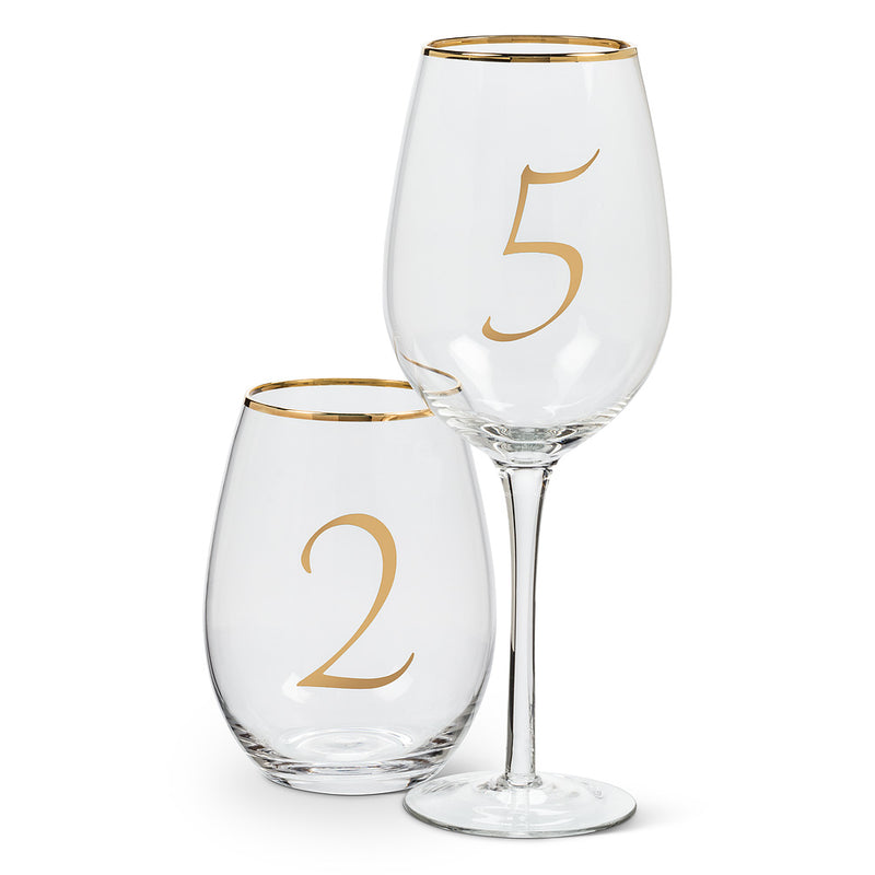  Gold Number Goblets, AC-Abbott Collection, Putti Fine Furnishings