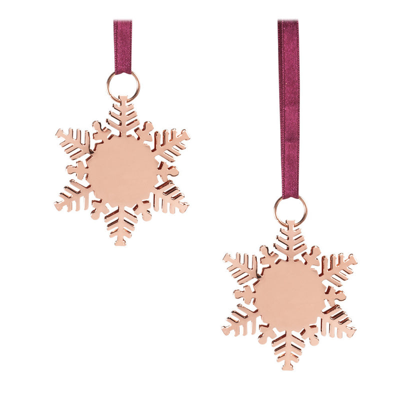 Rose Gold Snowflake Ornaments - Set of Two -  Christmas - AC-Abbott Collection - Putti Fine Furnishings Toronto Canada