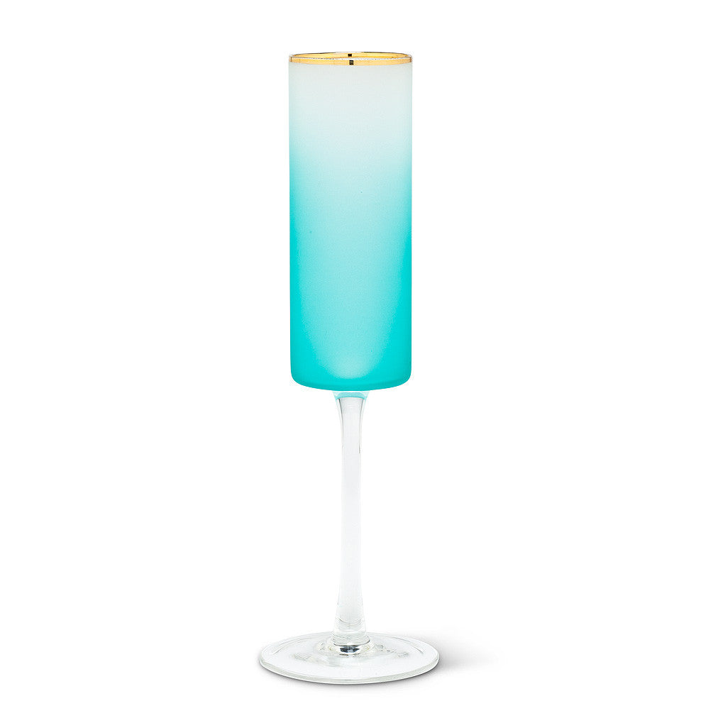  Frosted Flute - Turquoise, AC-Abbott Collection, Putti Fine Furnishings