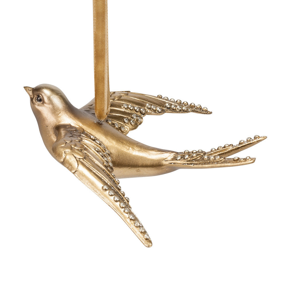 Flying Swallow Ornament -  Christmas - AC-Abbot Collection - Putti Fine Furnishings Toronto Canada