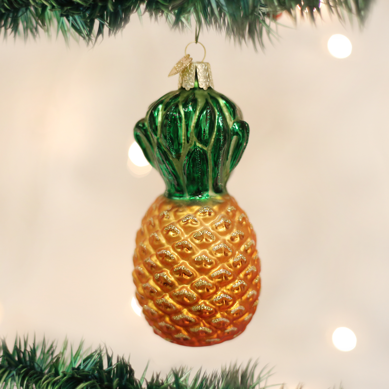Old World Pineapple Glass Ornament