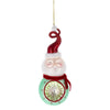 Retro Santa Head Glass Reflector Ornament | Putti Christmas Canada