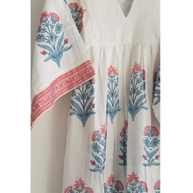 Nest Factory Bouquet Maxi Dress 2 ply - Baby Blue & Pink