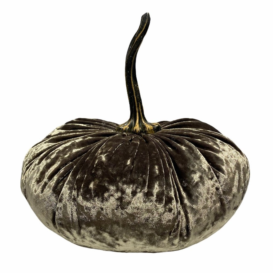 Small Velvet Pumpkin - Grey | Putti Fine Furnishings Canada