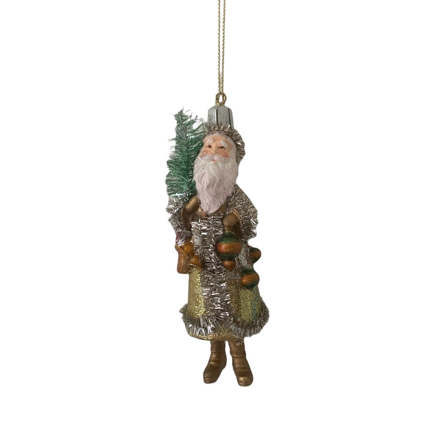 Miniature Gold Belsnickel Santa - Ornaments