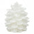 White Glitter Pinecone Candle 6"