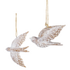 White Washed Flying Bird Ornament  | Putti Christmas Canada