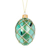 Large Ornate Faberge Egg Ornaments - Aqua Trellis