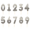 Silver Glitter Number Candle - Three | Putti Celebrations Canada