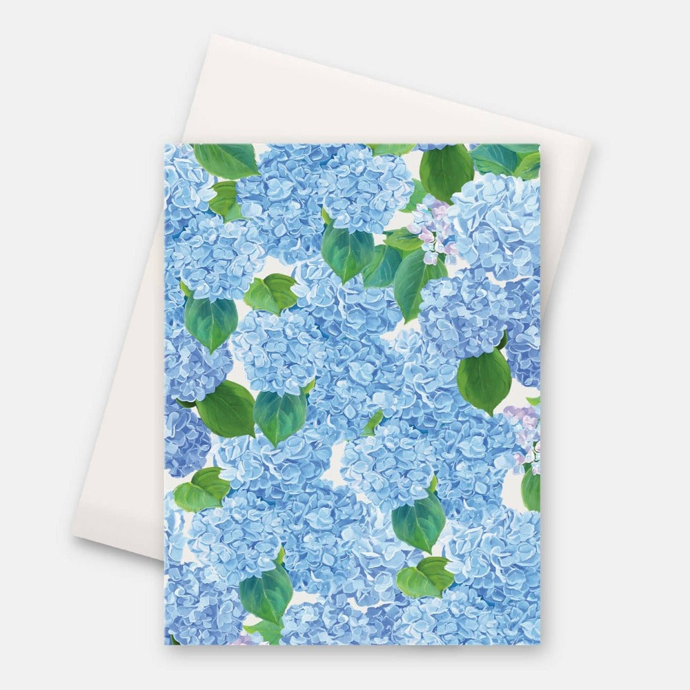 Blue Hydrangea Plants Greeting Card | Putti Fine Furnishings Canada 