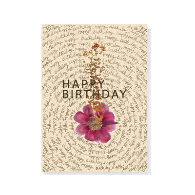 Fireweed Birthday Script Greeting Card | Putti Celebrations
