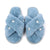 "The Belle" Faux Fur & Pearl Slippers - Blue | Putti Fine Fashions