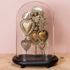 Glass oval dome with Ex voto hearts