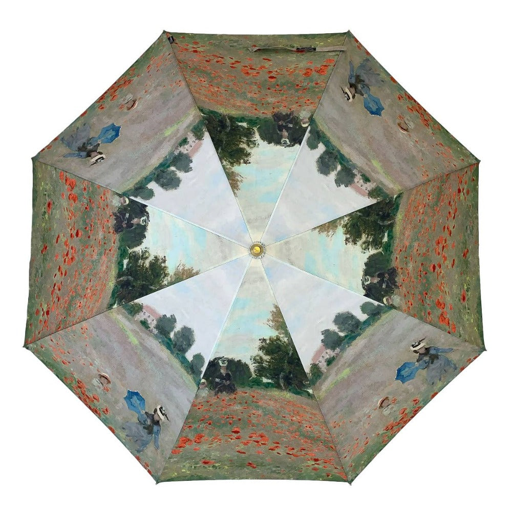 Monet Poppy Field Walking Stick Umbrella | Putti Fine Fashions 