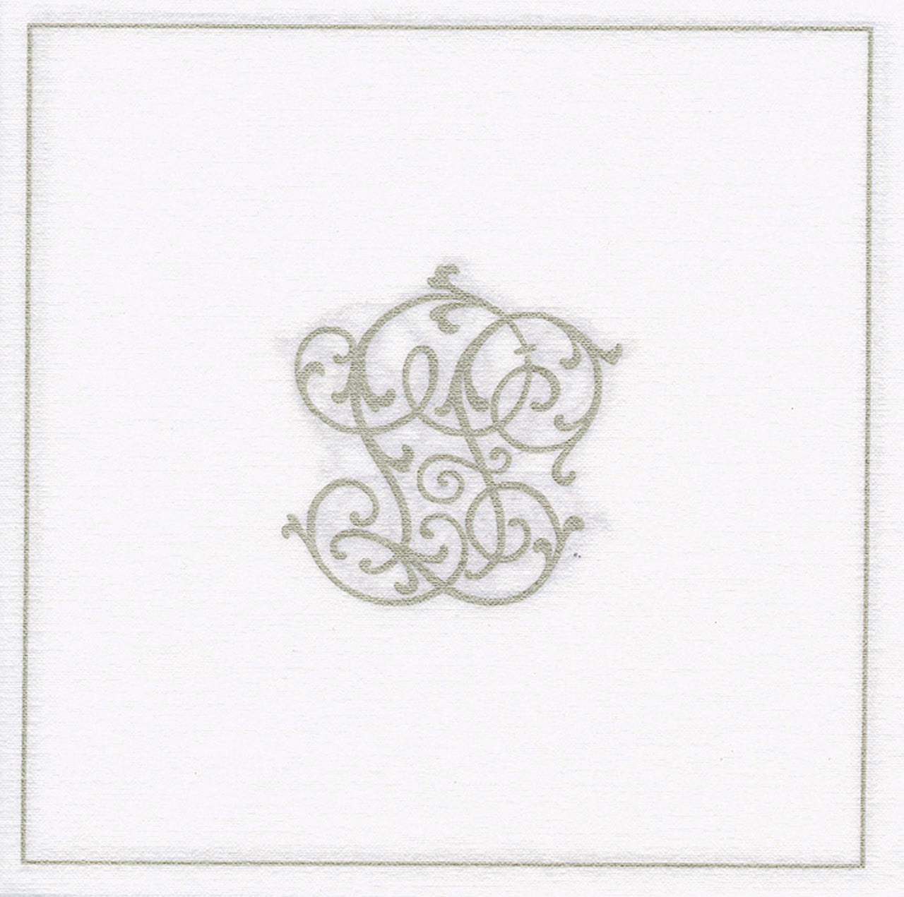  Francoise Paviot "Chiffres" Dinner Napkin- Silver, FP-Francoise Paviot, Putti Fine Furnishings