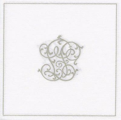 Francoise Paviot "Chiffres" Dinner Napkin- Silver, FP-Francoise Paviot, Putti Fine Furnishings