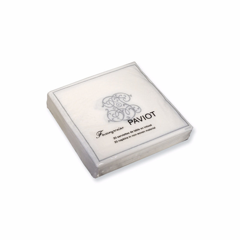  Francoise Paviot "Chiffres" Cocktail Napkin - Silver, FP-Francoise Paviot, Putti Fine Furnishings