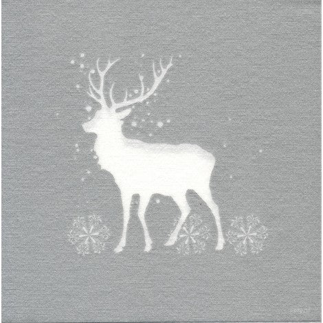  Francoise Paviot "Stag" Dinner Napkin - Silver, FP-Francoise Paviot, Putti Fine Furnishings