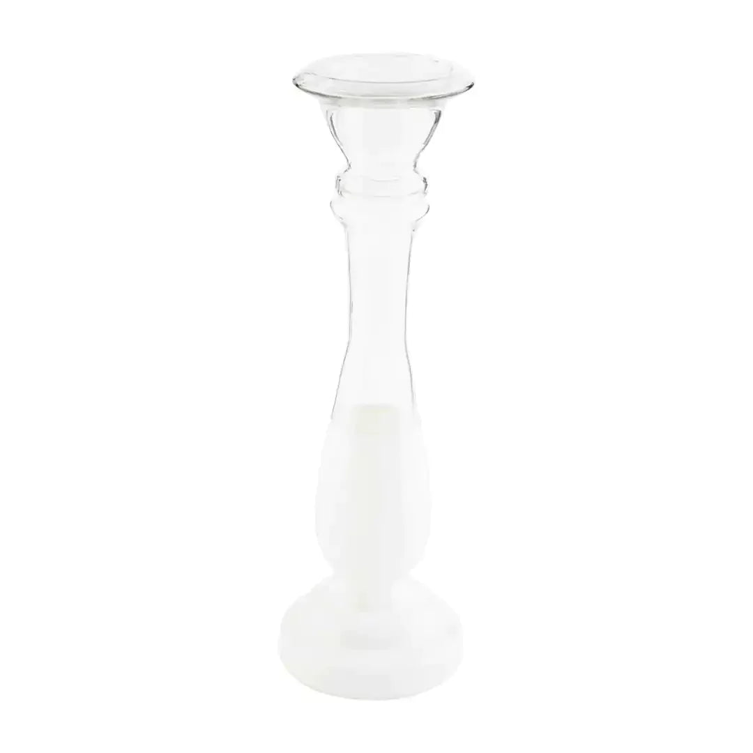 Mud Pie white Glass Candle Holder - Large