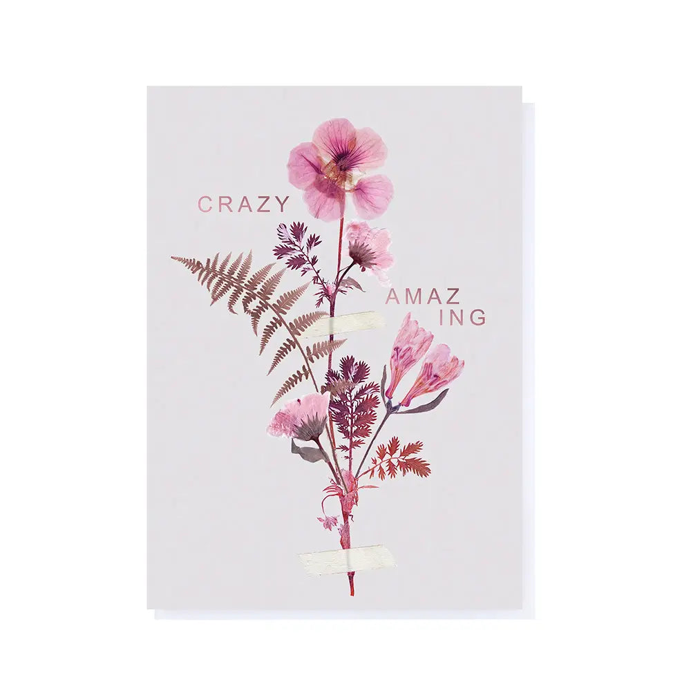 Pink Petals " Crazy Amazing" Greeting Card