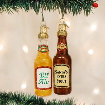 Old World Christmas Santa's Beer Bottle Glass Christmas Ornament -  Christmas - Old World Christmas - Putti Fine Furnishings Toronto Canada - 4