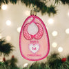 Old World Christmas Pink Baby Bib Glass Ornament | Putti Christmas Canada