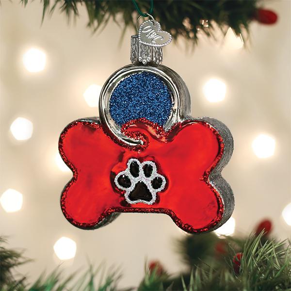 Old World Christmas Dog Tag Ornament | Putti Decorations Canada 