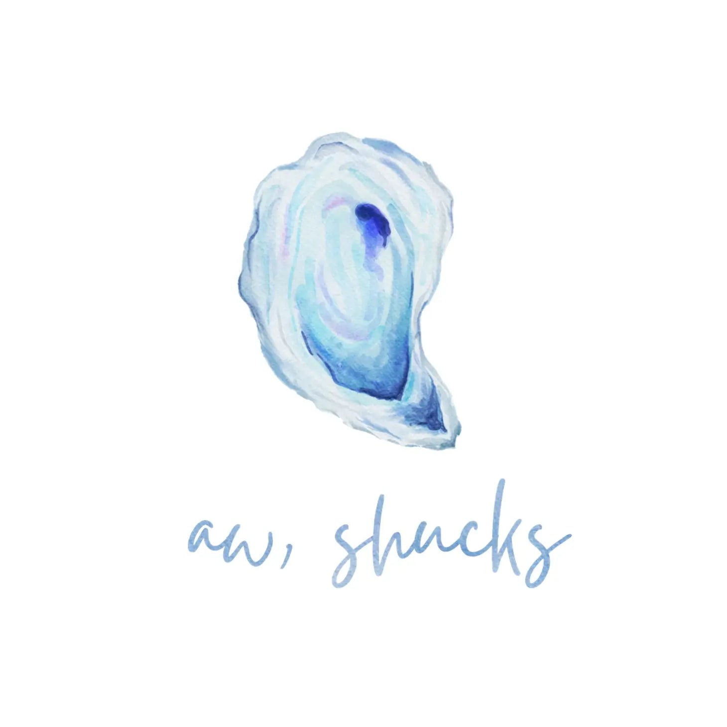 "Aw, Shucks" Watercolor Oyster Greeting Card