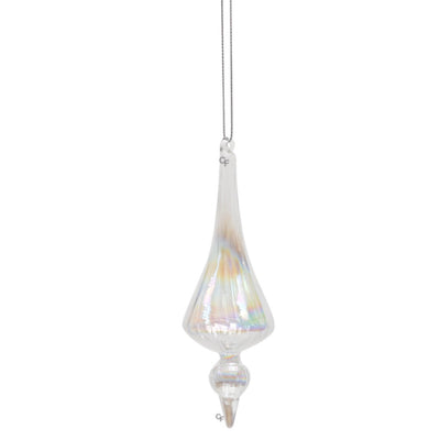 Iridescent Glass Finial Ornaments