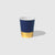 Navy Blue and Gold Dipped Paper Party Cups