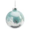 Light Blue and Silver Foil Glass Christmas Ornament