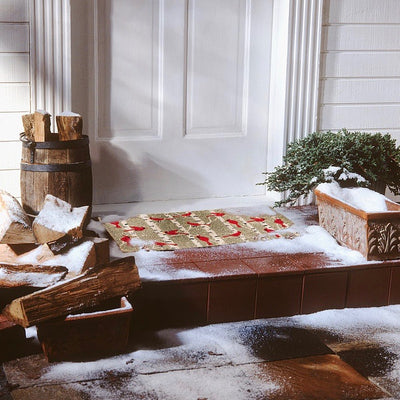 Cardinals & Birch Doormat | Putti Christmas Door Mats Canada