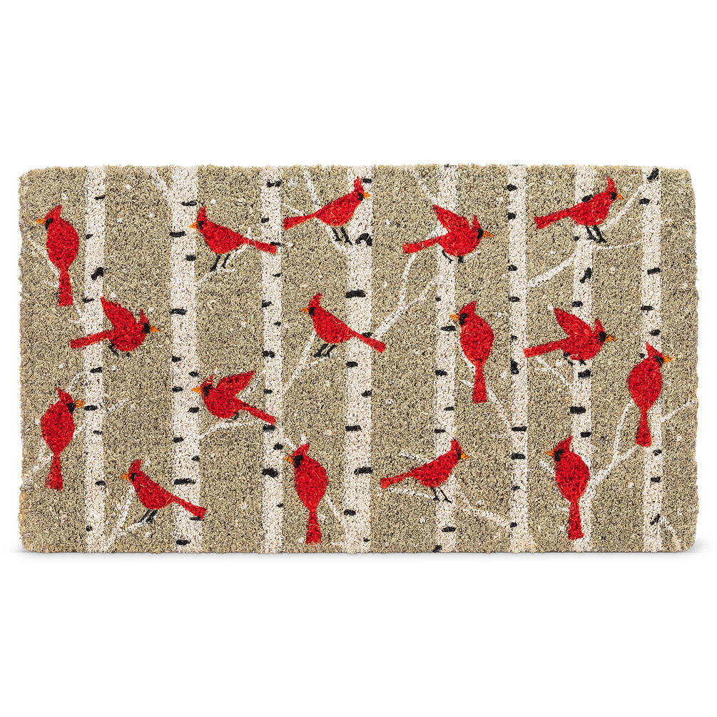 Cardinals & Birch Doormat | Putti Christmas Door Mats Canada 