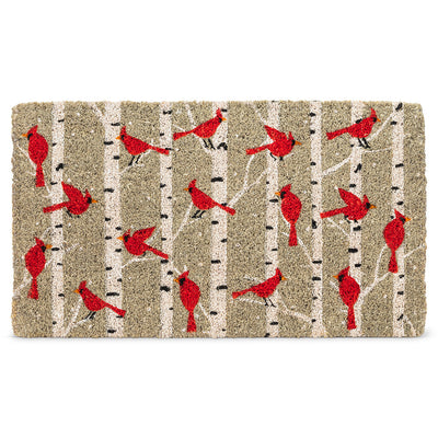 Cardinals & Birch Doormat | Putti Christmas Door Mats Canada