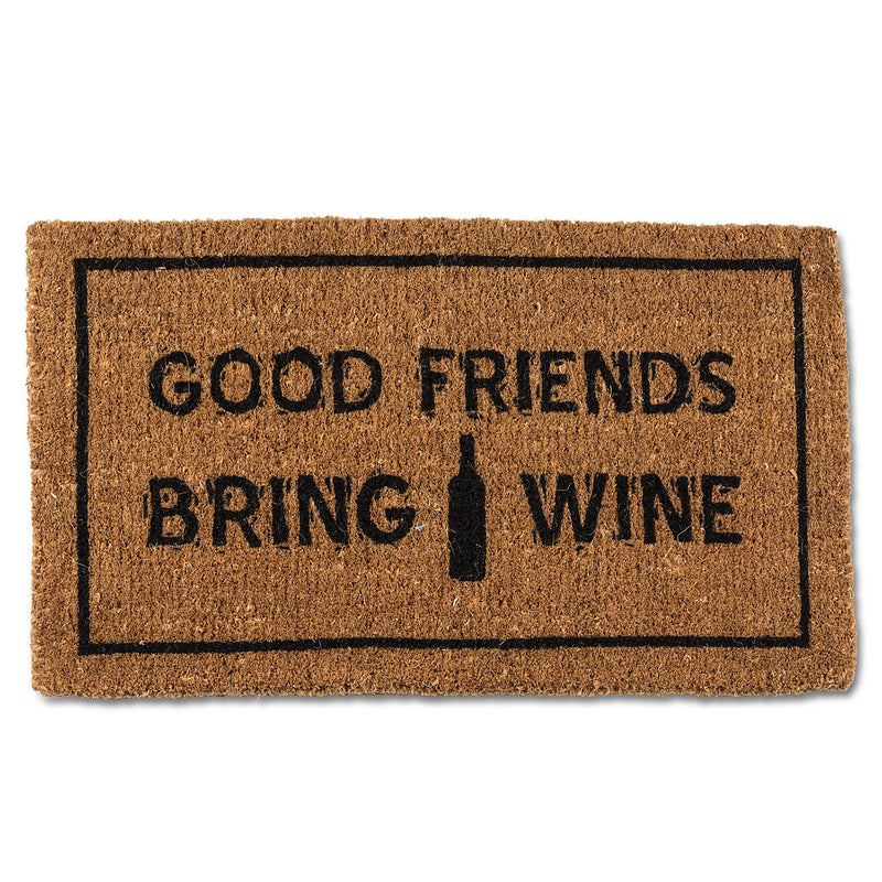  Good Friends Bring Wine Doormat, AC-Abbott Collection, Putti Fine Furnishings