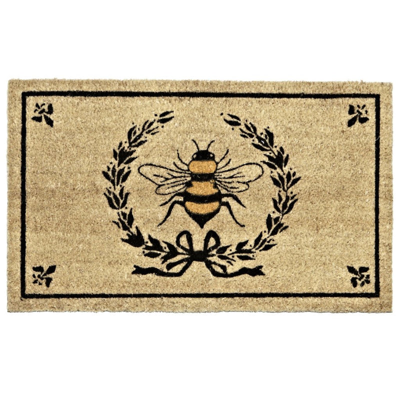  Bee in Crest Doormat, AC-Abbott Collection, Putti Fine Furnishings