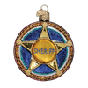 Old World Christmas Sheriff Badge Glass Ornament, OWC-Old World Christmas, Putti Fine Furnishings