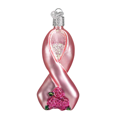 Old World Christmas Pink Ribbon With Roses Ornament