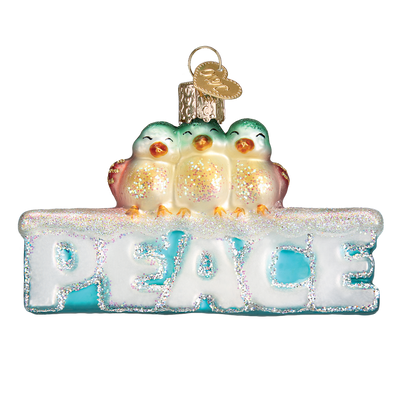 Old Word Christmas Peace Glass Ornament, OWC-Old World Christmas, Putti Fine Furnishings