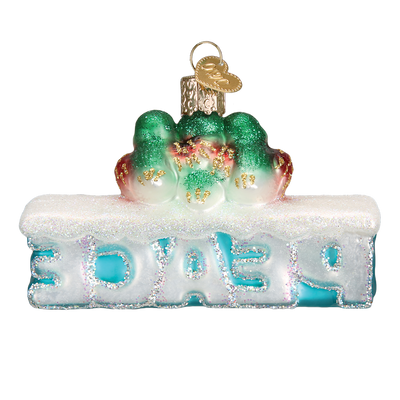 Old Word Christmas Peace Glass Ornament, OWC-Old World Christmas, Putti Fine Furnishings