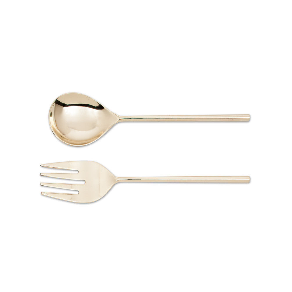 Gold Simple Salad Servers -  Tableware - AC-Abbott Collection - Putti Fine Furnishings Toronto Canada