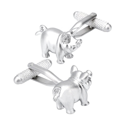 Glen Ogal Pig Silver Cufflinks } Putti Fine Fashions Canada