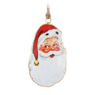 Vintage Santa Face Tin Ornament