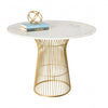 Round White Marble Top Table with Gold Base, BI-Bethel International, Putti Fine Furnishings