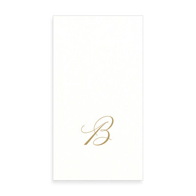Gold Monogram Paper Guest Towel - Letter B, CI-Caspari, Putti Fine Furnishings